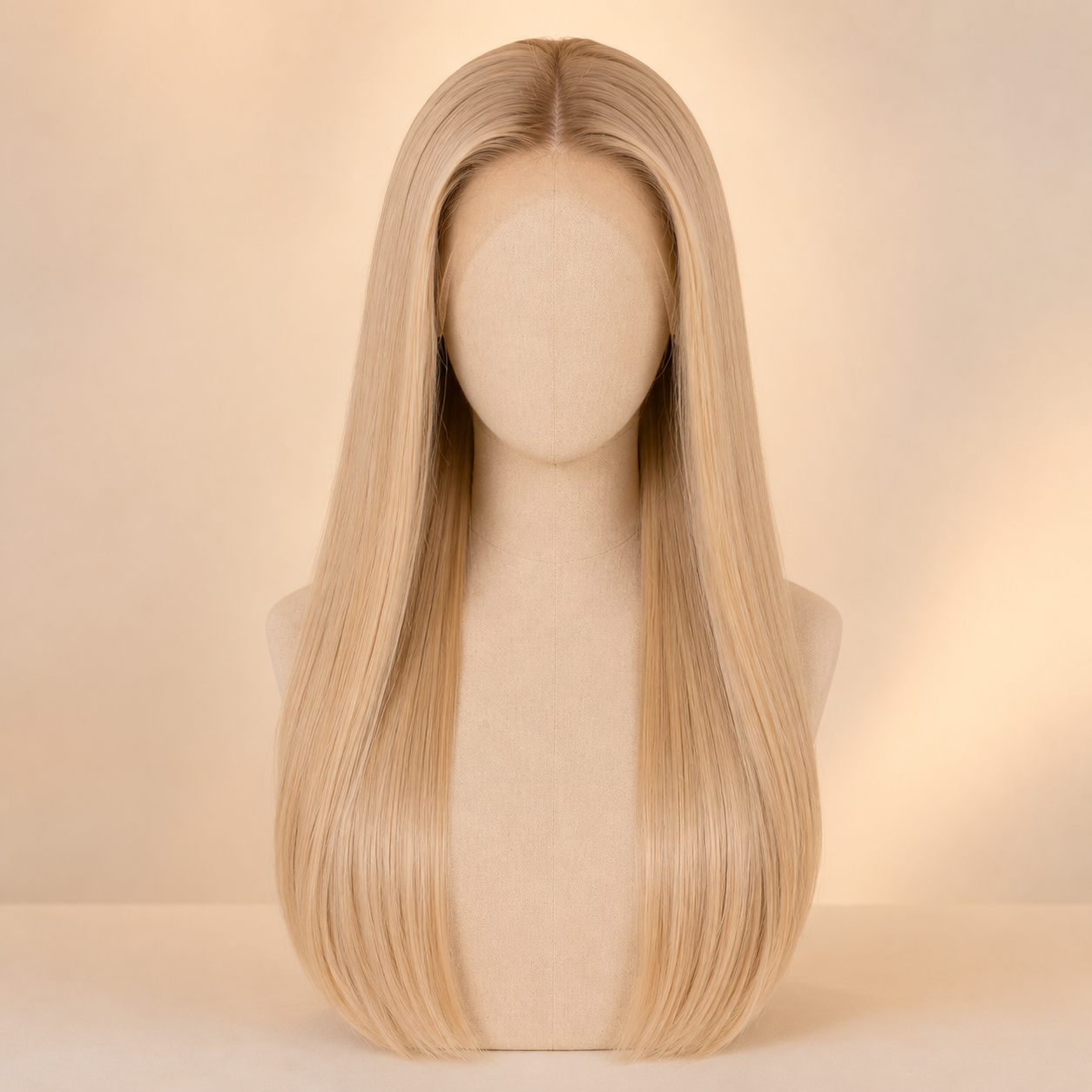 13x6 HD Lace Front Blonde Straight Synthetic Wig – 22 Inch Long Lace Wig