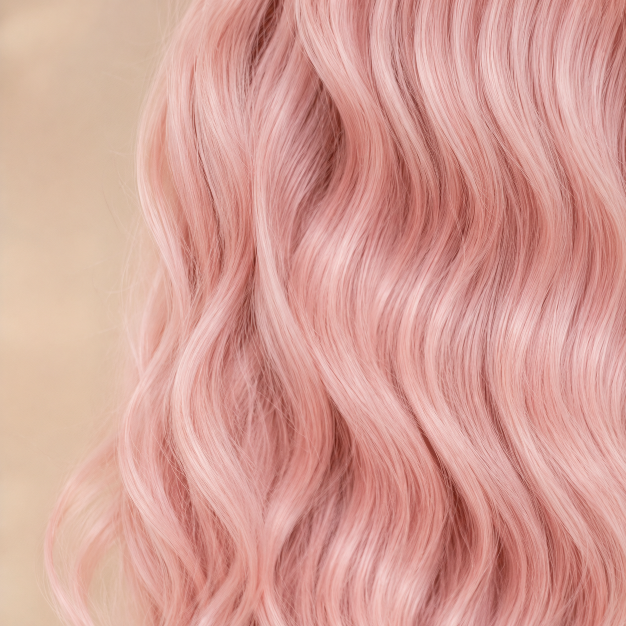Long Ombre Light Pink Wavy Synthetic Wig with Bangs – Heat-Resistant Cosplay Wig