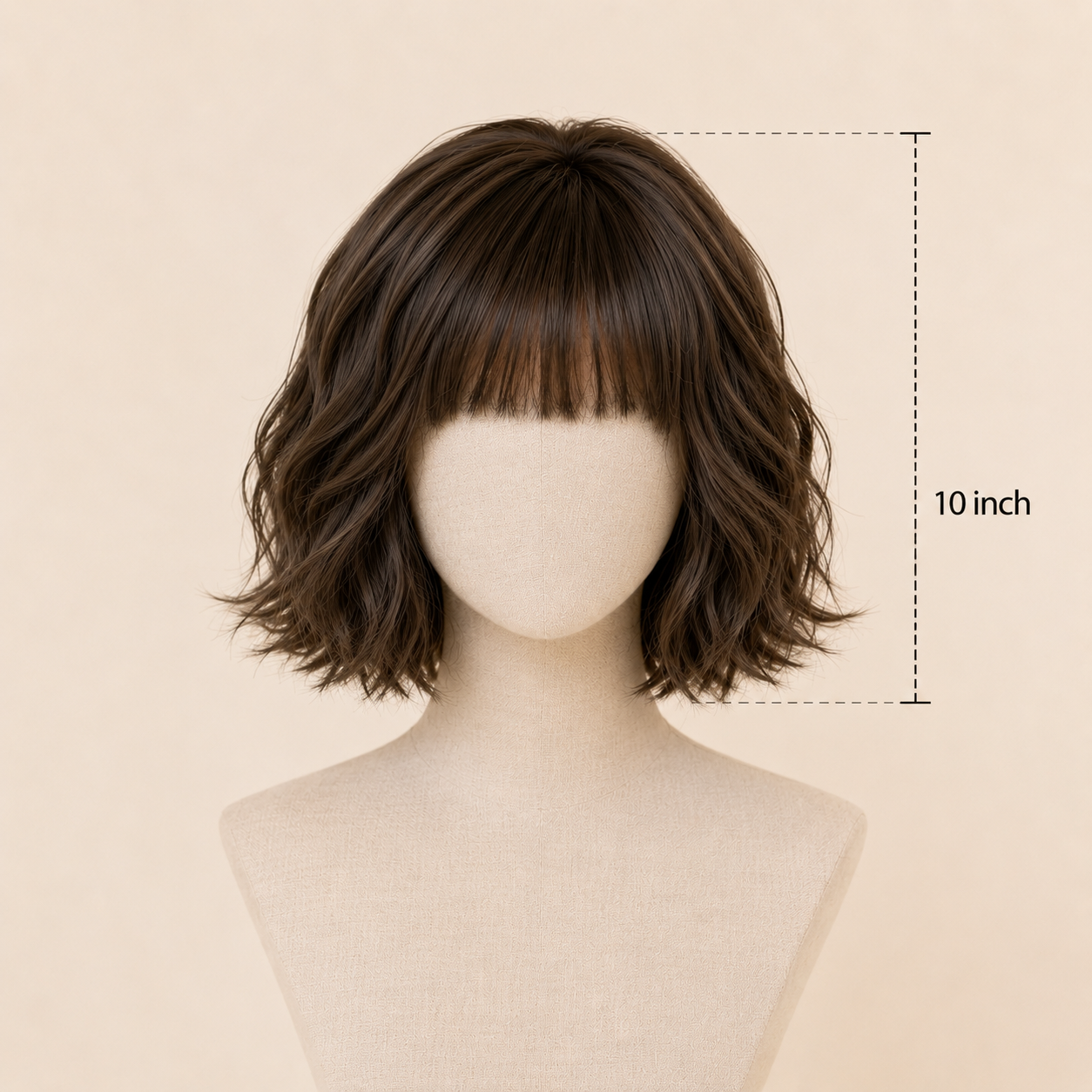 Short Bob Synthetic Wig with Bangs – Heat-Resistant Fiber