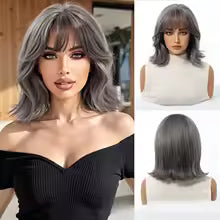Women’s Short Bob Wig – Full Head Cover with Imitation Scalp, Heat-Resistant Synthetic Fiber Hairpiece