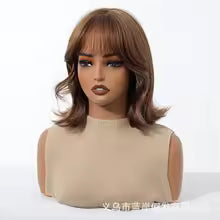 Women’s Short Bob Wig – Full Head Cover with Imitation Scalp, Heat-Resistant Synthetic Fiber Hairpiece