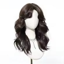 Long Black Wavy Synthetic Wig – No‑Lace Full Head Cover