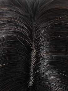 16‑Inch Brown Wavy Synthetic Wig with Bangs – Dark Root Ombre