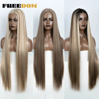 28‑Inch Straight Synthetic Lace Front Wig – Black