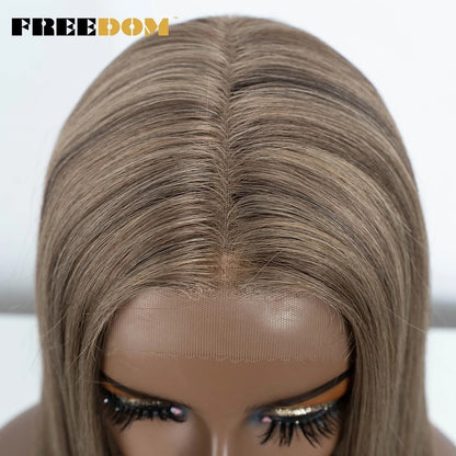 28‑Inch Straight Synthetic Lace Front Wig – Black