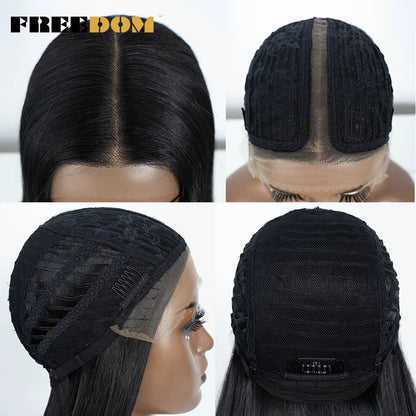 28‑Inch Straight Synthetic Lace Front Wig – Black
