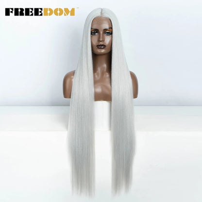 28‑Inch Straight Synthetic Lace Front Wig – Black