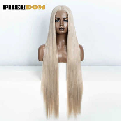 28‑Inch Straight Synthetic Lace Front Wig – Black