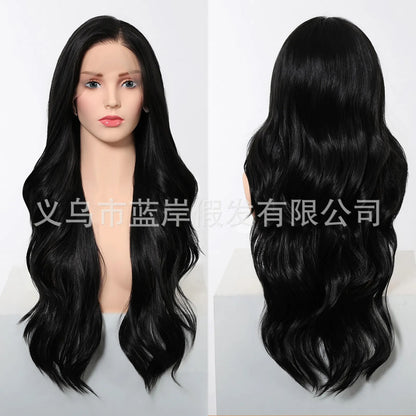 Wavy Blonde Synthetic Lace Wig ( Dark Root Ombre )