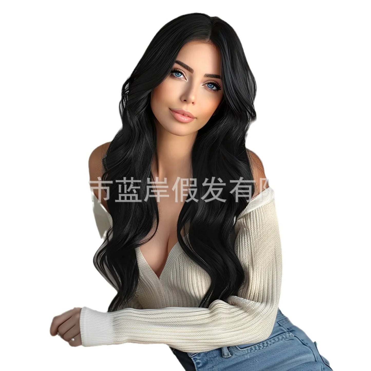 Wavy Blonde Synthetic Lace Wig ( Dark Root Ombre )