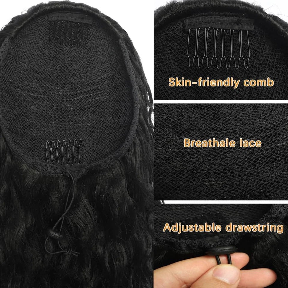 Long Curly Drawstring Ponytail Hair Extension – Synthetic