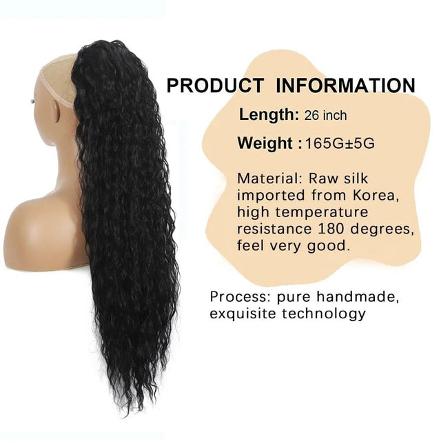 Long Curly Drawstring Ponytail Hair Extension – Synthetic