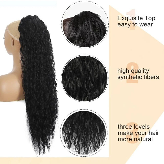 Long Curly Drawstring Ponytail Hair Extension – Synthetic