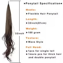Long Layered Ponytail Hair Extension – Blonde Synthetic Wrap‑Around