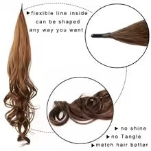 Long Layered Ponytail Hair Extension – Blonde Synthetic Wrap‑Around