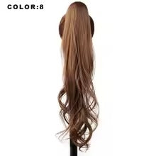 Long Layered Ponytail Hair Extension – Blonde Synthetic Wrap‑Around