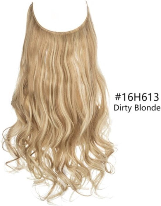 Premium Fiber Synthetic Clip‑In / Wire Hair Extensions –  Body Wave 45cm (#16H613 Dirty Blonde)