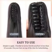 Black Straight Ponytail Hair Extension with Hair Catch – Synthetic