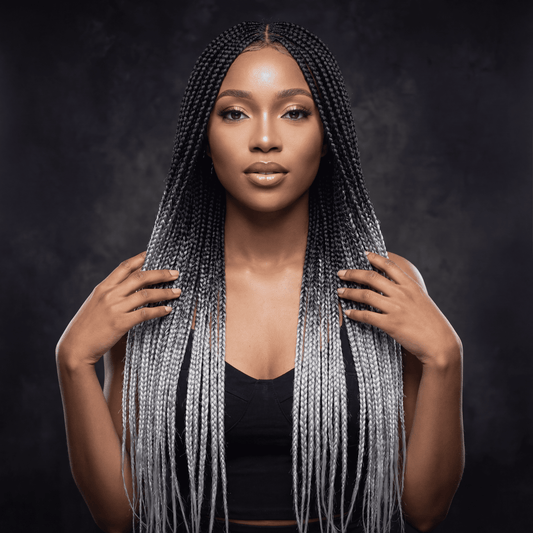 Long Braided Lace Wig – Synthetic Braided Hair with Fake Scalp