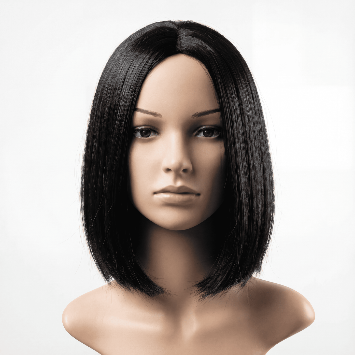 Short Straight Bob Synthetic Wig – No‑Lace Full Head Cover