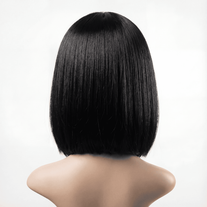Short Straight Bob Synthetic Wig – No‑Lace Full Head Cover