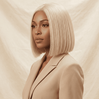 Short Straight Bob Synthetic Wig – No‑Lace Full Head Cover