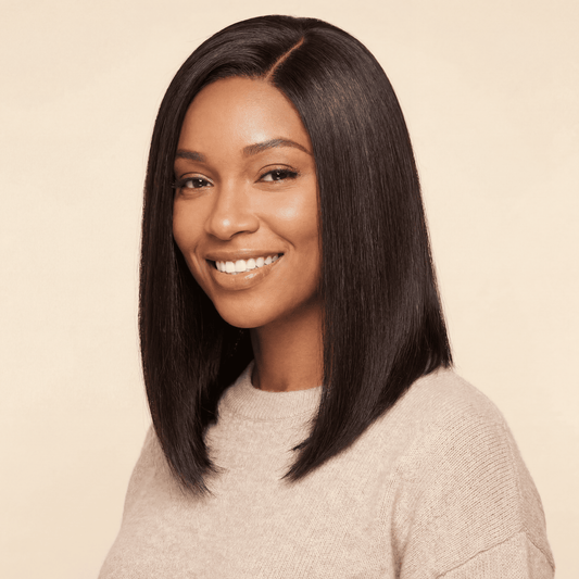 5×5 Glueless Straight Bob Wig – Left C‑Part Human Hair