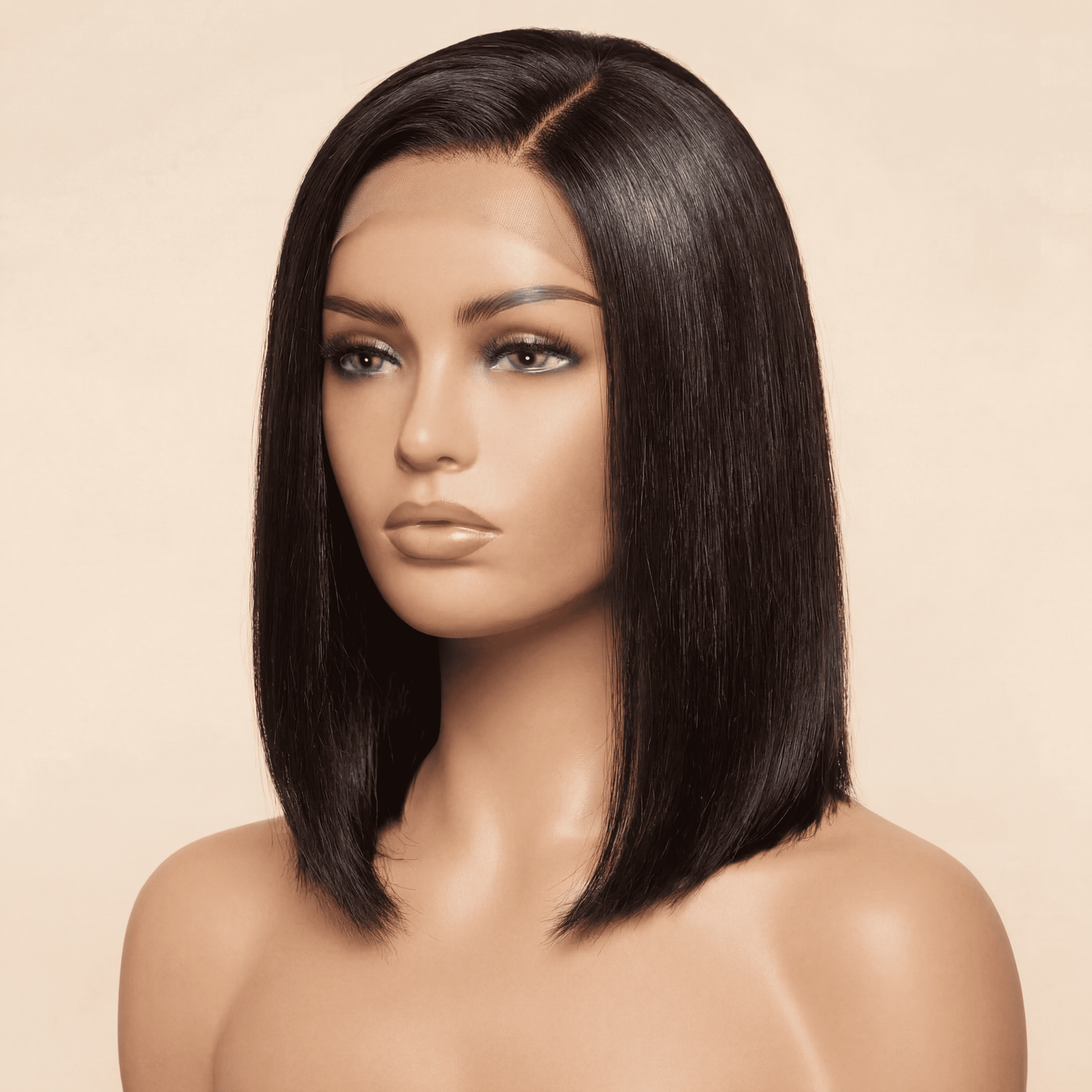 5×5 Glueless Straight Bob Wig – Left C‑Part Human Hair