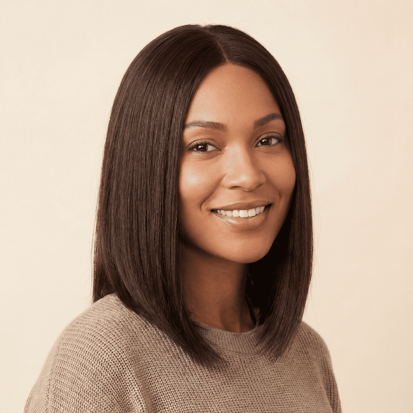 Straight V‑Part Bob Wig – 100% Human Hair (180% Density)