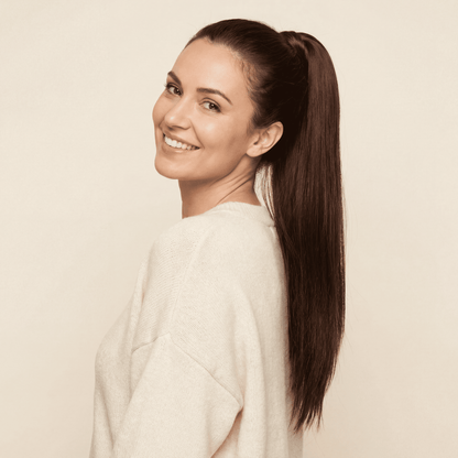 Long Straight Ponytail Hair Extension with Hair Catch – Dark Brown Synthetic