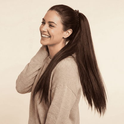 Long Straight Ponytail Hair Extension with Hair Catch – Dark Brown Synthetic