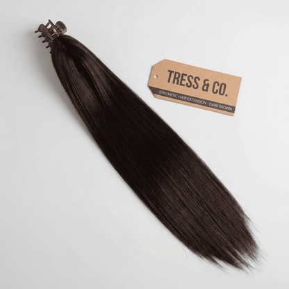 Long Straight Ponytail Hair Extension with Hair Catch – Dark Brown Synthetic