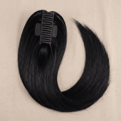 Black Straight Ponytail Hair Extension with Claw Clip – Synthetic (SH66‑1B)