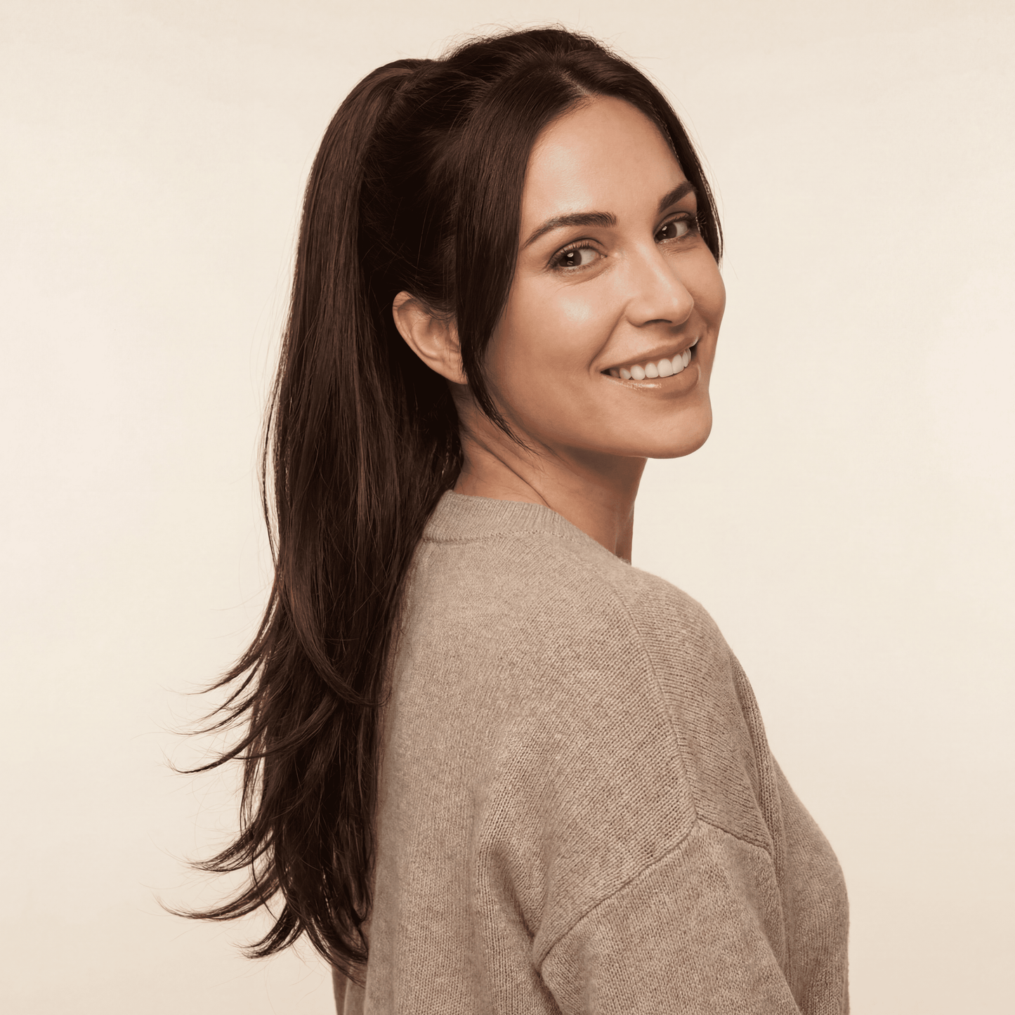 Long Layered Wrap-Around Ponytail Extension – Dark Brown Synthetic Hairpiece