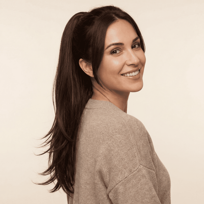 Long Layered Wrap-Around Ponytail Extension – Dark Brown Synthetic Hairpiece