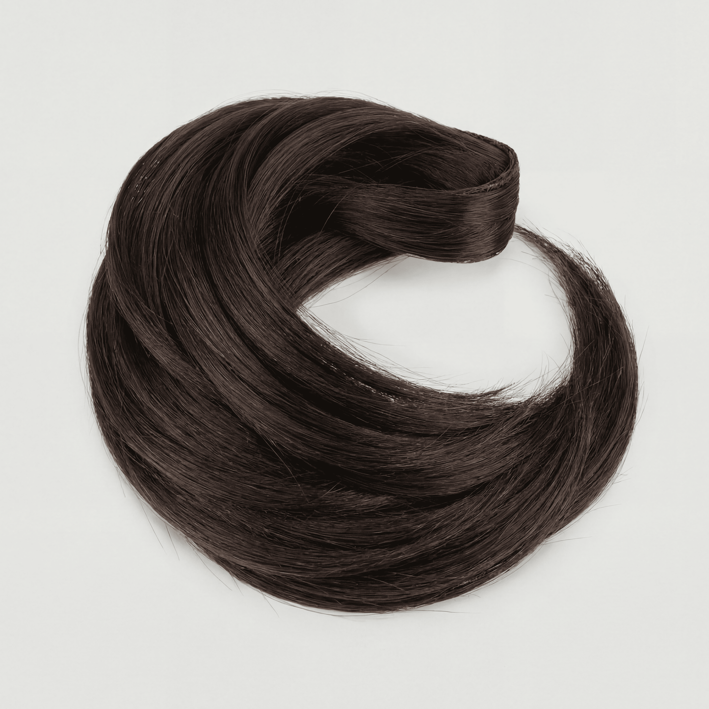 Long Layered Wrap-Around Ponytail Extension – Dark Brown Synthetic Hairpiece