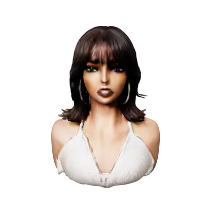 Women’s Short Bob Wig – Full Head Cover with Imitation Scalp, Heat-Resistant Synthetic Fiber Hairpiece